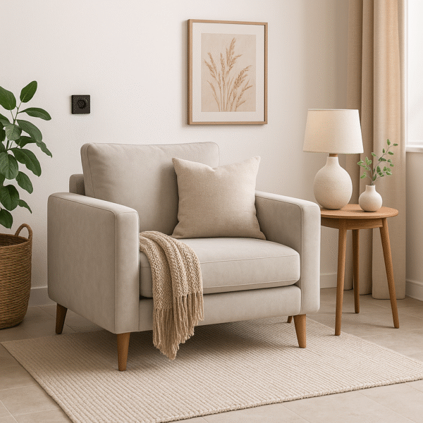 Fauteuil Confortable Moderne "Oasis de Détente" - Beige Crème